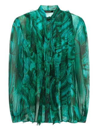 Roberto Cavalli abstract-print shirt - Green