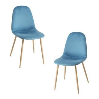 Regalos Miguel Packs Sillas Comedor - Pack 2 Sillas Teok Terciopelo - Verde Azulado
