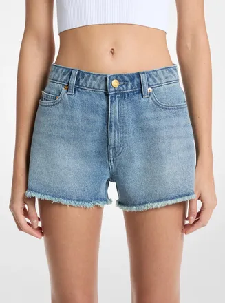 Michael Kors Gisele Frayed Denim Shorts