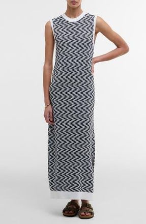 Barbour Olivia Zig Zag Sleeveless Sweater Dress in Cloud Navy at Nordstrom Rack, Size 12 Us / 16 Uk