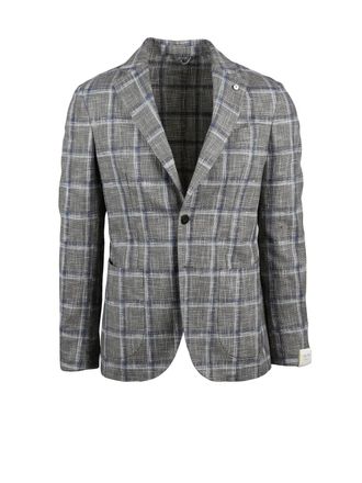 L.B.M. 1911 Grey Cotton Linen Silk Blazer Jacket