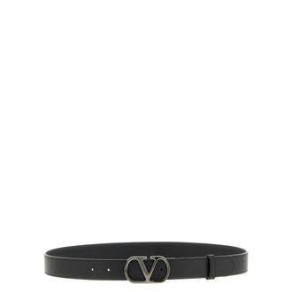 Valentino Garavani VLogo Signature leren riem - Heren - Riemen - Zwart - 105 CM - Leer - Accessoires
