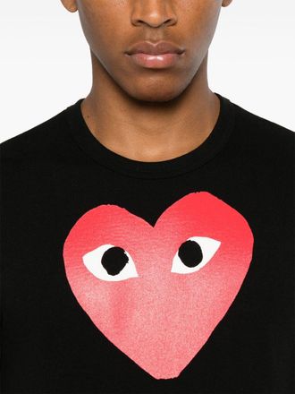 Comme Des Gar&ccedil;ons Logo-Heart Print T-shirt - Black