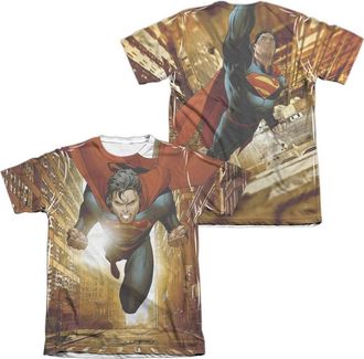 Gildan Superman Up Up City (Front/Back Print) Adult Poly/Cotton Short Sleeve Tee / T-Shirt