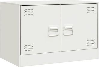 vidaXL Mueble Para Tv De Acero Blanco 67x39x44 Cm Vidaxl