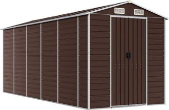 vidaXL Cobertizo De Jard&iacute;n Acero Galvanizado Marr&oacute;n 191x470x198 Cm Vidaxl