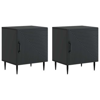 vidaXL Armario De Noche 2 Pcs Negro 43 X 34,5 X 50 Cm Vidaxl