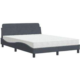 vidaXL Vidaxl - Cama Con Colch&oacute;n Terciopelo Gris Oscuro 140x190 Cm