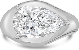 Diana M. Jewels PLATINUM LAB GROWN PEAR SHAPE DIAMOND FASHION RING WEIGHING 10.00 CTS TW
