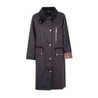 Barbour Single-Breasted Coats, female, Brown, Size: 2XL Brown Corduroy Collar Coat