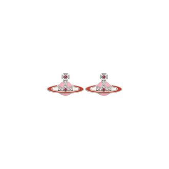 Vivienne Westwood Small Neo Bas Relief Earrings - Dames - Oorbellen - Roze - ONE Size - Leer - Accessoires