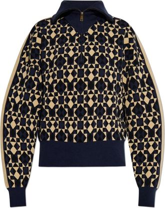 The Upside Cosmo Kairo Half Zip Knit - Dames - Vesten met rits - Blauw - M - Katoen - Hoodies & sweatvesten