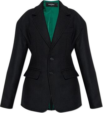 Dsquared2 Wollen jas - Dames - Zomerjassen - Zwart - S - Wol - Jassen