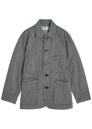 Universal Works Hickory Striped Cotton Overshirt - Grey - Xxl