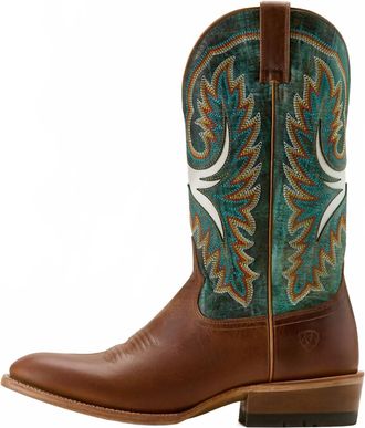 Ariat Mens Futurity Royal Cowboy Boot In Shades Of Grain Roaring Turquoise