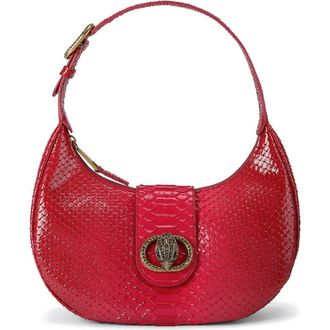 Kurt Geiger Small Chelsea Snakeskin Embossed Hobo Bag in Dark Red at Nordstrom Rack
