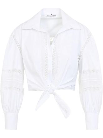 Ermanno Scervino lace-appliqu&eacute; blouse - White
