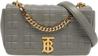 Burberry Pre-owned Cross Body Bags, female, Gray, Size: ONE SIZE Pre-owned Leather Shoulder Bag