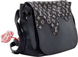 Louis Vuitton Black Monogram Denim & Taurillon Leather Nigo Besace Tokyo (Authentic Pre-Loved)