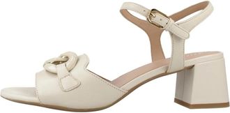 Geox New Eraklia 50 T - Dames - Sandalen met hakken - Beige - 39 EU - Leer - Schoenen