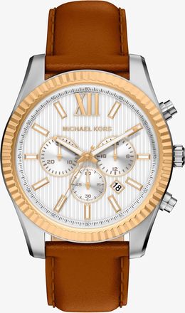 Michael Kors Oversized Lexington Two-Tone and Leather Watch