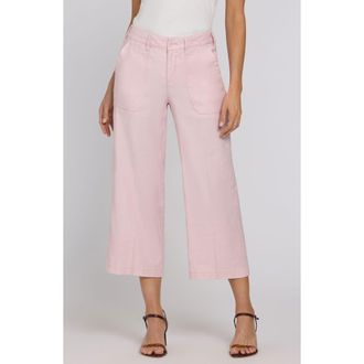 NYDJ Linen Blend Crop Wide Leg Pants in Light Lilac at Nordstrom, Size 12