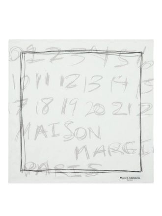 Maison Margiela Light Grey Square Silk Scarf