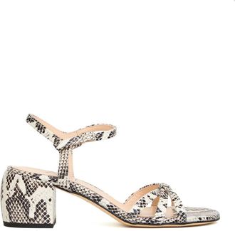 AGL 60 mm Slangenprint leren sandaal - Dames - Sandalen met hakken - Veelkleurig - 37 EU - Leer - Schoenen