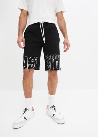 Bonprix Sweatbermudas BONPRIX, Herren, Gr. 44/46, N-Gr, schwarz (schwarz bedruckt), Obermaterial: 100% Baumwolle, unifarben, regular fit, Hosen Sweatbermudas,