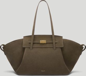 DeMellier The Brooklyn in Hazel Suede Leather Tote & Work bag