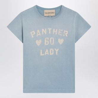 Valentino Garavani Light Blue Panther Lady T Shirt