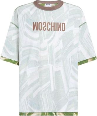 Moschino Printed cotton jersey T-shirt - male - Moschino - T-Shirts - Multicolor - 2XL - Tops