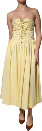 Alberta Ferretti Cotton Corset Midi Womens Dress