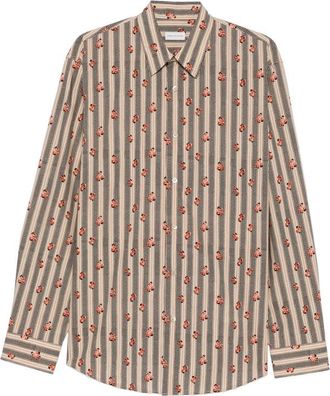Dries Van Noten Floral-stripe Print Shirt