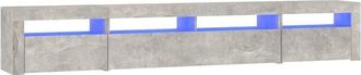vidaXL Vidaxl - Mueble de tv con luces led gris hormigón 240x35x40 cm