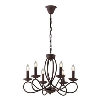 Netlighting GINEVRA 6 Light Chandeliers Corten 56x42cm in Brown | Size: 56x42 cm