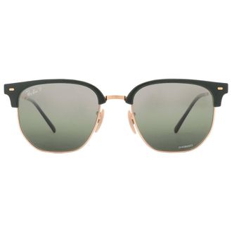 Ray-Ban New Clubmaster Polarized Green Mirrored Unisex Sunglasses RB4416 6655G4 53