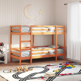 vidaXL Vidaxl Letto A Castello Marrone Cera 75x190 Cm In Legno Di Pino