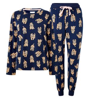 Chelsea Peers Womens Pyjama Set Cockapoo Navy XL
