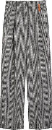 Forte_Forte Forte_forte Chevron Wool Straight-leg Trousers - Grey - 3 (UK 12 / M)