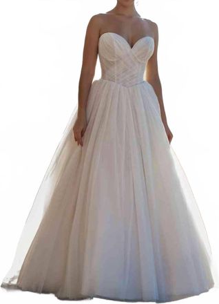 Allure Bridals Strapless Wedding Gown In Desert Champagne/ivory