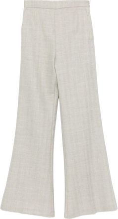 Forte_Forte Pantaloni palazzo Fort Fort in lana vergine a spina di pesce