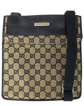 Gucci Beige Gg Canvas & Leather Shoulder Bag (Authentic Pre-Loved)