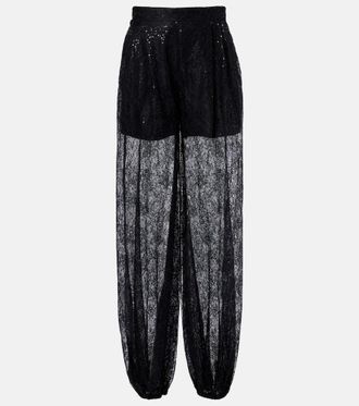 Nina Ricci Pantaloni a palloncino in pizzo con paillettes