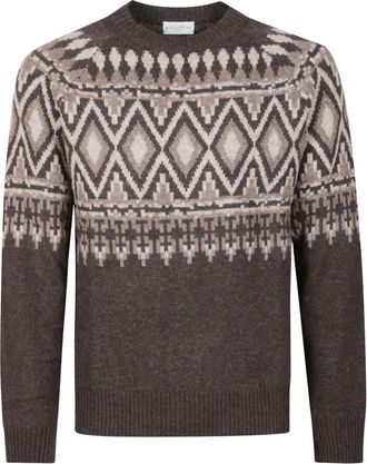Ballantyne Trui met ronde hals - Heren - Truien - Bruin - Maat: 3XL Wol