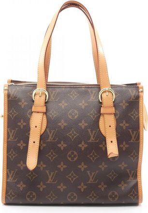 Louis Vuitton Brown Monogram Coated Canvas Leather Tote Bag (Pre-Owned)