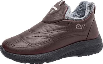 Generic Hiking Boot Warm Shoes Outdoor Ski Boots Thickening Women Water Shoes with Zipper (Coffee, 6.5)