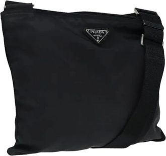 Prada Pre-owned Cross Body Bags, female, Black, Size: ONE SIZE Pre-owned Vintage Nylon Shoulder Bag