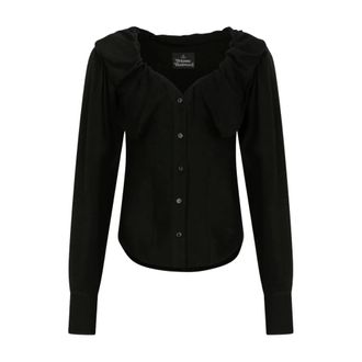 Vivienne Westwood Blouses, female, Black, Size: 2XS Draped Kendall Shirt