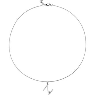 Monica Vinader Lab Grown Diamond Initial Pendant in Sterling Silver N at Nordstrom